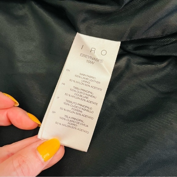 IRO Ebenya moto jacket red maroon lamb leather biker zipper fall autumn small - Picture 14 of 16